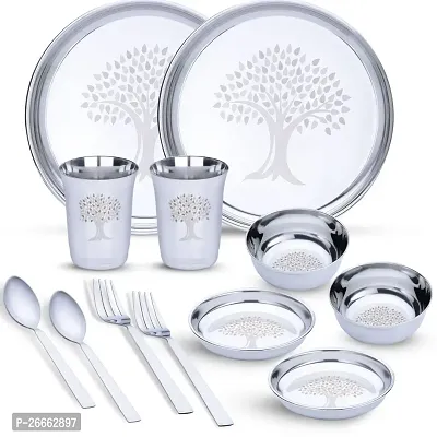 Limetro Stainless Steel Dinner Set (Set of 12- Serves 2)-thumb0