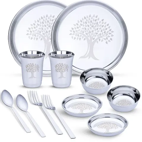 Limetro Stainless Steel Dinner Set (Set of 12- Serves 2)