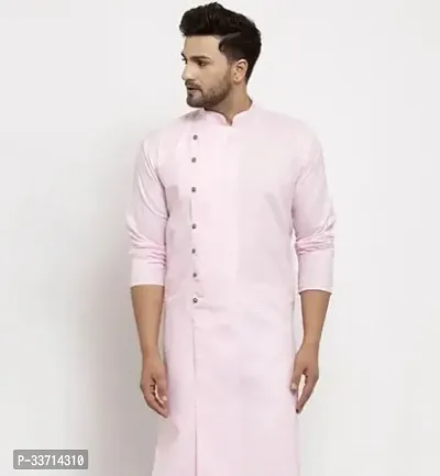 Reliable Cotton Blend Solid Straight Kurta For Men-thumb0