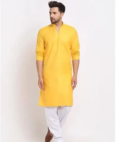 Classic Blend Solid Kurta Bottom Set for Men