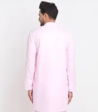 Reliable Cotton Blend Solid Asymmetric Kurta For Men-thumb1