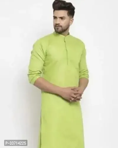 Reliable Cotton Blend Solid Kurta For Men-thumb0