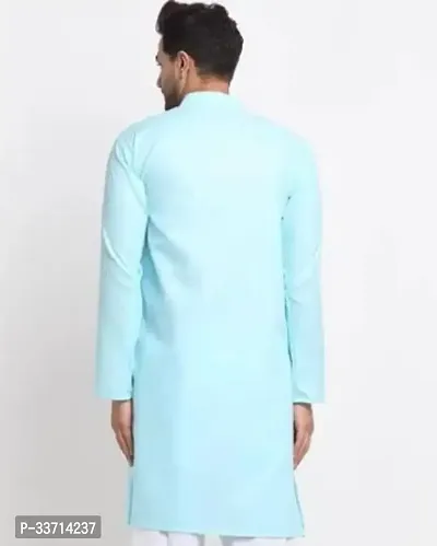 Reliable Cotton Blend Solid Kurta For Men-thumb2