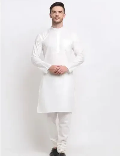 Classic Men Blend Regular Fit Knee Length Kurta Pajama Set