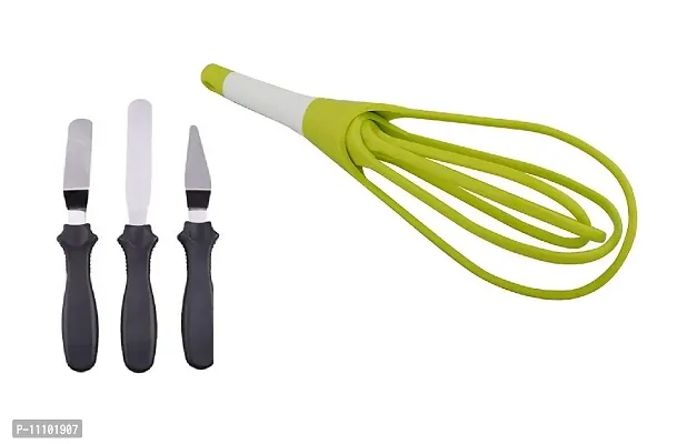 3 Pieces Baking Knife Set for Icing Frosting Spatula Cake Knives with Foldable Plastic Whisk Beater Hand Blender(Pack of 2 Pcs)