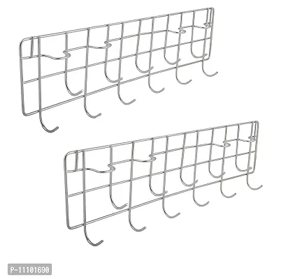 Combo of Stainless Steel Multi-Level Laddle Hooks Rail For Kitchen(Set of 2 Pcs)