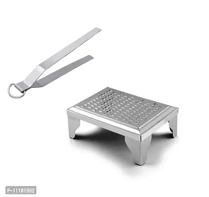 Stainless Steel Roti Chimta with Stainless Steel Cheese  Vegetable grater Kaddu Kash Supreme Amrapali Grater(Pack of 2 Pcs)