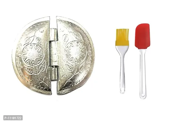 Aluminium Gujiya Mould Sancha Maker with Silicon Mini Spatula Set  Oil Brush (Pack of 2 Pcs)