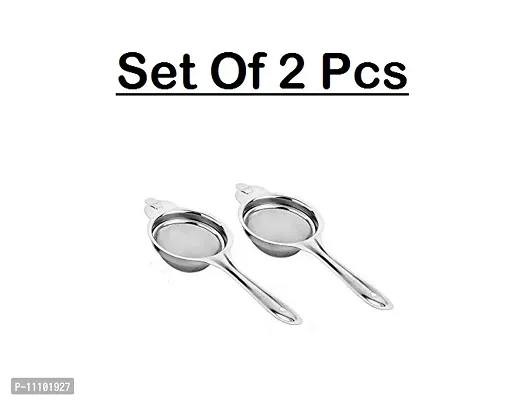 Combo of 2 Pcs Stainless Steel Tea Strainer(Pack of 2 Pcs)