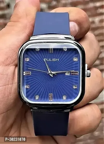 Stylish Blue Silicone Analog Watches For Men