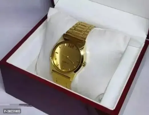 Stylish Golden Metal Analog Watches For Men-thumb0