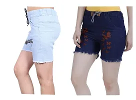 FABS COLLECTION Denim Combo Shorts for Girls (,)-thumb2