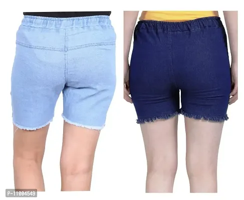 FABS COLLECTION Denim Combo Shorts for Girls (,)-thumb2