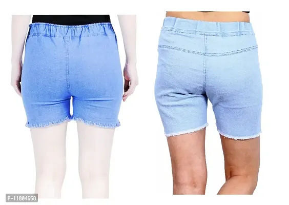 FABS COLLECTION Denim Combo Shorts for Girls (,)-thumb2