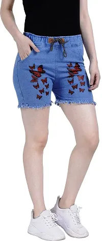 FABS COLLECTION? Blue Denim Shorts for Girls and Womens 01 (28, Light Blue)-thumb2