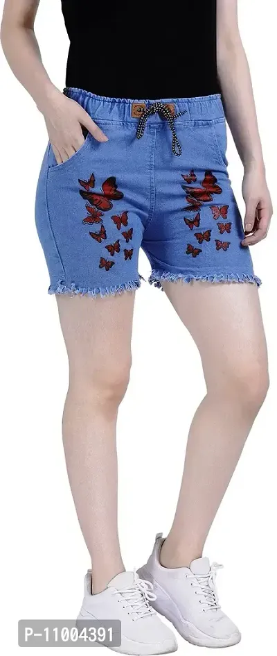 FABS COLLECTION? Blue Denim Shorts for Girls and Womens 01 (28, Light Blue)-thumb3