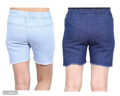 FABS COLLECTION Denim Combo Shorts for Girls (,)-thumb2