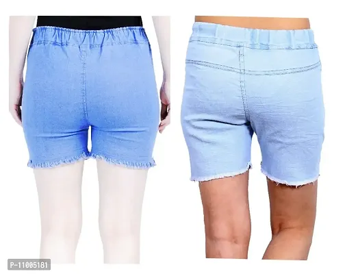 FABS COLLECTION Denim Combo Shorts for Girls (,)-thumb2