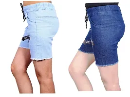 FABS COLLECTION Denim Combo Shorts for Girls (,)-thumb2