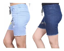 FABS COLLECTION Denim Combo Shorts for Girls (,)-thumb2