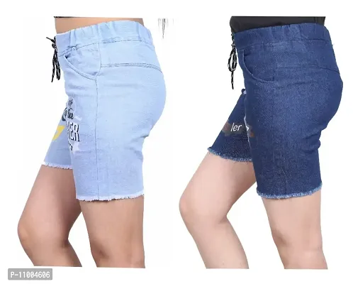 FABS COLLECTION Denim Combo Shorts for Girls (,)-thumb3