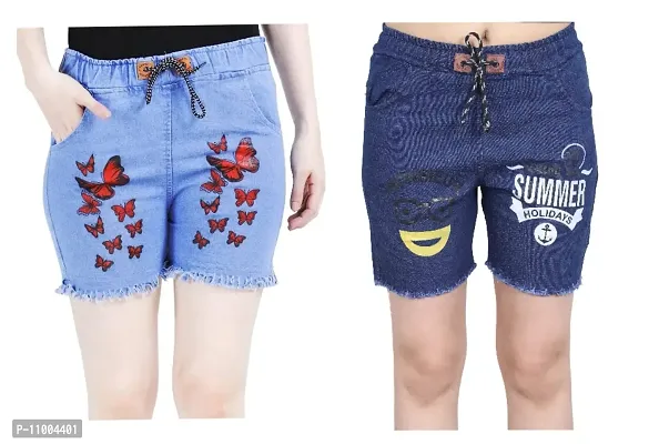 FABS COLLECTION Denim Combo Shorts for Girls (,)