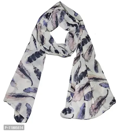 FABS COLLECTION? Women's Printed Chiffon Multicolored Scarf & Stoles with Pearl Tassels Set of 2(C2-18)-thumb3