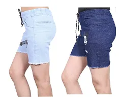 FABS COLLECTION Denim Combo Shorts for Girls (,)-thumb2