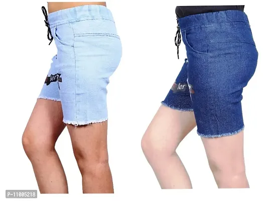 FABS COLLECTION Denim Combo Shorts for Girls (,)-thumb3