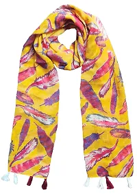 FABS COLLECTION Combo of 4 scarf stoles dupatta for Girls/Ladies/Women Printed Chiffon Multicolored Scarf and Stoles with Pearl Tassels-thumb1