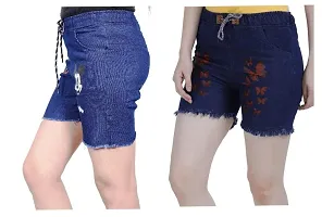 FABS COLLECTION Denim Combo Shorts for Girls (,)-thumb2