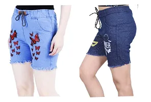 FABS COLLECTION Denim Combo Shorts for Girls (,)-thumb2