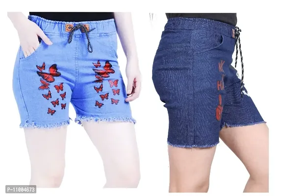 FABS COLLECTION Denim Combo Shorts for Girls (,)-thumb4