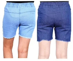 FABS COLLECTION Denim Combo Shorts for Girls (,)-thumb1