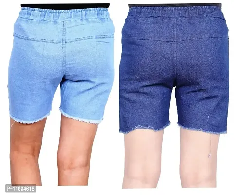 FABS COLLECTION Denim Combo Shorts for Girls (,)-thumb2