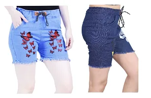 FABS COLLECTION Denim Combo Shorts for Girls (,)-thumb3