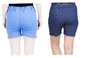 FABS COLLECTION Denim Combo Shorts for Girls (,)-thumb1