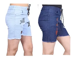 FABS COLLECTION Denim Combo Shorts for Girls (,)-thumb3