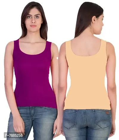 17Hills#174; Pack of 2 Premium Tank Top Vest Top Camisole Sando Spaghetti Inner Wear Camis for Women,Girls Group-E