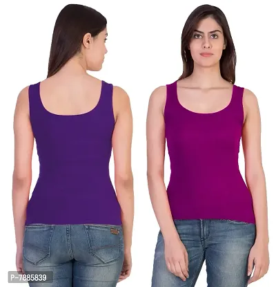 17Hills#174; Pack of 2 Tank Top Vest Top Camisole Sando Spaghetti Inner Wear Camis for Women, Girls (Small)