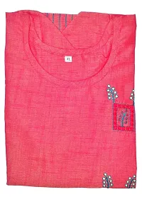 Amber Women's Rayon Straight Cut Kurti (Light Pink, Rayon)-thumb1