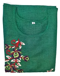 KSC Women's Rayon Straight Cut Kurti (Dark Green, Rayon)-thumb1