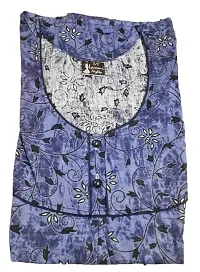 Nighties Women's Cotton Floral Printed Nighty (Dark Blue, Cotton)-thumb1