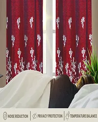 Shappy Attires   Polyester Blackout Door Curtain Single Curtain Floral Red 82x47 inch-thumb2