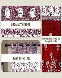 Shappy Attires   Polyester Blackout Door Curtain Single Curtain Floral Red 82x47 inch-thumb1