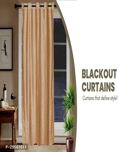 Shappy Attires  cm  Polyester Blackout Window Curtain Single Curtain Self Design Yellow 59x47 inch-thumb4