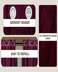 Shappy Attires  cm  Polyester Blackout Window Curtain Single Curtain Self Design Maroon 59x47 inch-thumb2