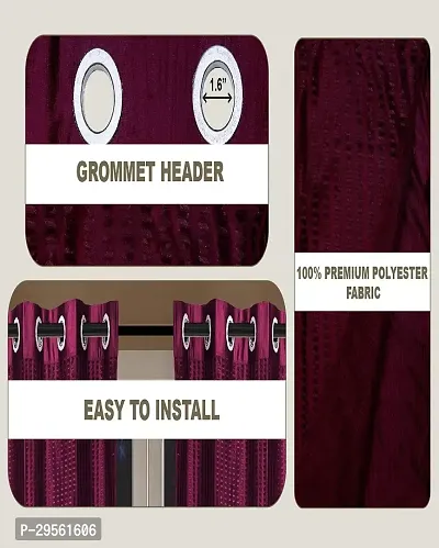 Shappy Attires  cm  Polyester Blackout Window Curtain Single Curtain Self Design Maroon 59x47 inch-thumb3