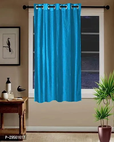 Shappy Attires  cm  Polyester Blackout Window Curtain Single Curtain Self Design Blue 59x47 inch-thumb0