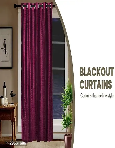 Shappy Attires  cm  Polyester Blackout Window Curtain Single Curtain Self Design Maroon 59x47 inch-thumb5